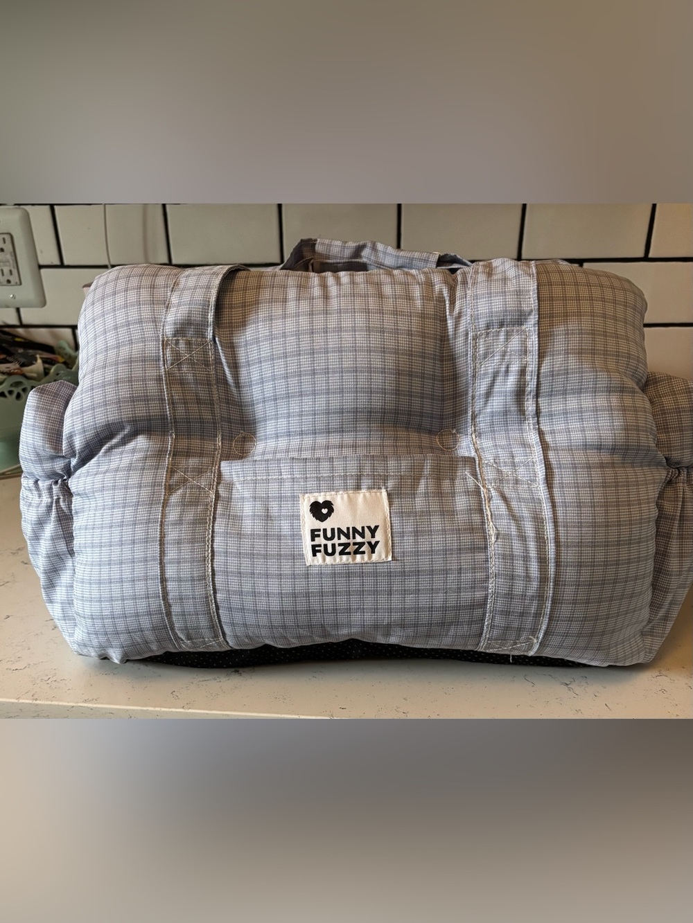 Funnyfuzzy Portable Leisure Outing Pet Bolster Large Dog Car Seat Bed nwot - Picture 2 of 5